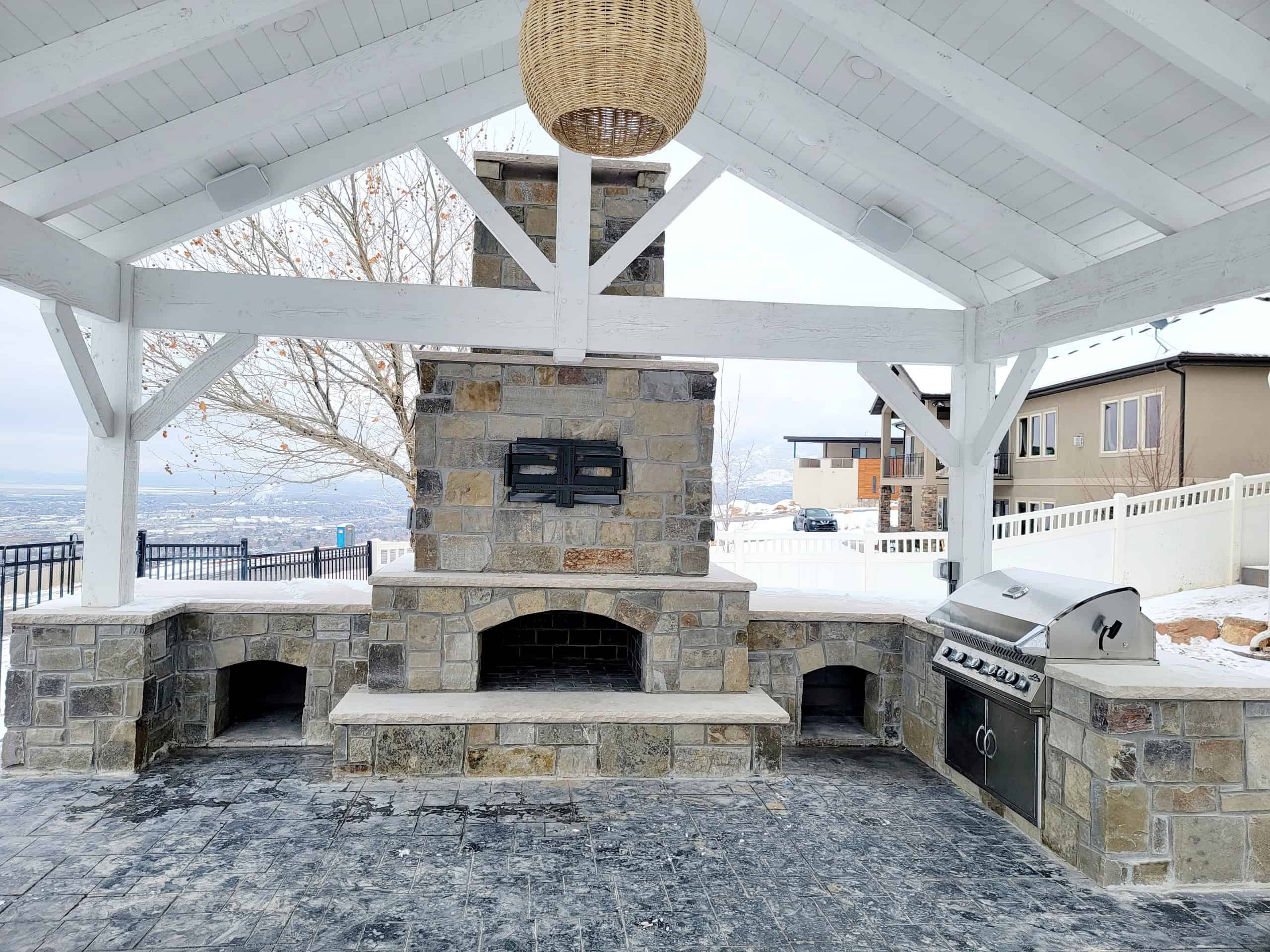 Custom outdoor kitchen setup